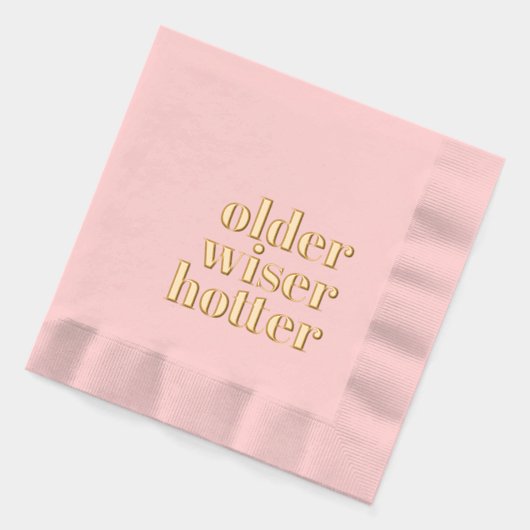 Oudere wijzer Hotter Roze servetten (Links)