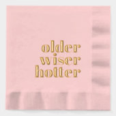 Oudere wijzer Hotter Roze servetten (Voorkant)