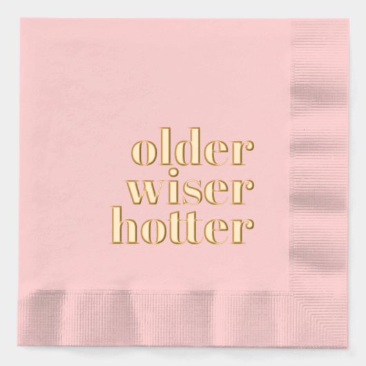 Oudere wijzer Hotter Roze servetten (Voorkant)