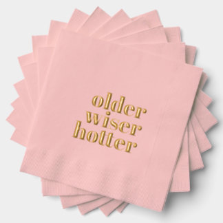Oudere wijzer Hotter Roze servetten
