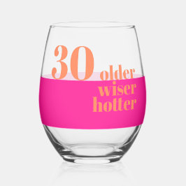 Oudere Wiser Hotter Roze en Sinaasappel 30e Wijnglas Zonder Voet