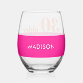 Oudere Wiser Hotter Roze en Sinaasappel 30e Wijnglas Zonder Voet (Achterkant)