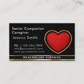 Oudere Zorgverlener Moderne Rode Hart Medisch Visitekaartje (Voorkant)