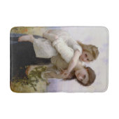 Oudere Zus Giving Jongere Zus Piggyback Ride Badmat (Voorkant)