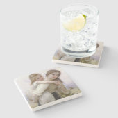 Oudere Zus Giving Jongere Zus Piggyback Ride Stenen Onderzetter (Zijkant)