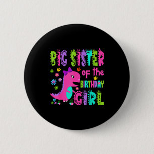Oudere zus van de jarige saurus rex ronde button 5,7 cm