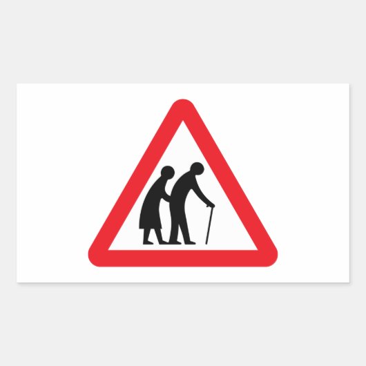 Ouderen (1), verkeersbord, VK Rechthoekige Sticker (Voorkant)