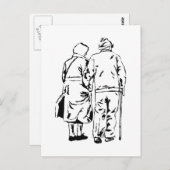 Ouderen Couple Briefkaart (Voorkant / Achterkant)