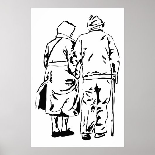 Ouderen Couple Poster (Voorkant)