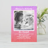 Ouderen Foto adoptie geboorte-dag-partij Sjabloon Kaart (Staand voorkant)