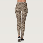 Ouderen - Futhark Pattern Gold omhuld op hout Leggings (Achterkant)