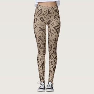 Ouderen - Futhark Pattern Gold omhuld op hout Leggings