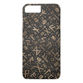 Ouderen - Futhark Pattern Gold op Black Wood 2 Case-Mate iPhone Case (Achterkant)