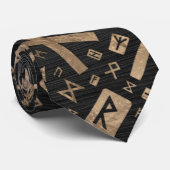 Ouderen - Futhark Pattern Gold op Black Wood 2 Stropdas (Opgerold)