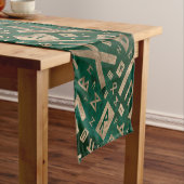 Ouderen - Futhark Pattern Gold op Malachite #1 Korte Tafelloper (Voorbeeld)