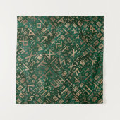 Ouderen - Futhark Pattern Gold op Malachite #1 Wandkleed (Voorkant (horizontaal))