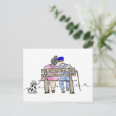 Ouderen in de liefde briefkaart (Staand voorkant)