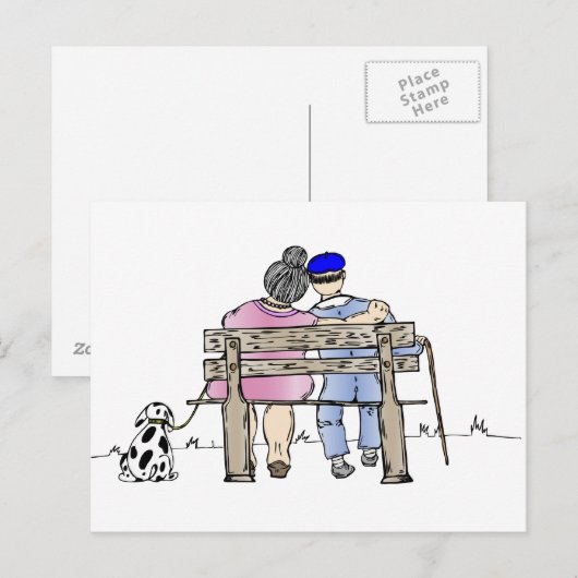 Ouderen in de liefde briefkaart (Voorkant / Achterkant)