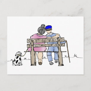 Ouderen in de liefde briefkaart