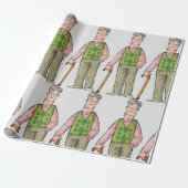 Ouderen Man met een loopknop Cadeaupapier (Uitgerold)