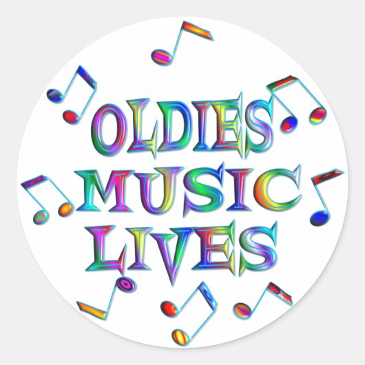 Ouderen Muziek Levens Ronde Sticker (Voorkant)