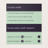 Ouderen Professioneel Paars Visitekaartje Kaart (Binnenkant ongevouwen)