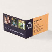 Ouderen Professioneel Paars Visitekaartje Kaart (Buitenkant)