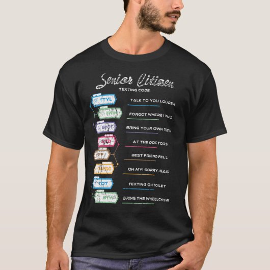 ouderen sms-code senioren t-shirt (Voorkant)