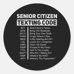 Ouderen Sms'en Code Opa Ronde Sticker