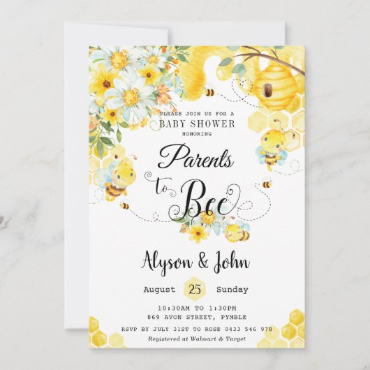 Ouderen van bee-Baby shower Neutraal Kaart (Voorkant)