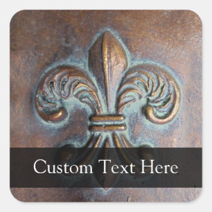 Ouderenlook Fleur de Lis Vierkante Sticker