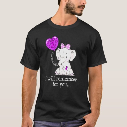 Ouderenmisbruikbewustzijn olifant t-shirt (Voorkant)