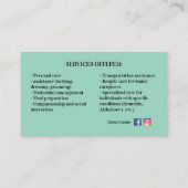 Ouderenzorg Kaart Sjabloon - Caregiver Business Visitekaartje (Achterkant)