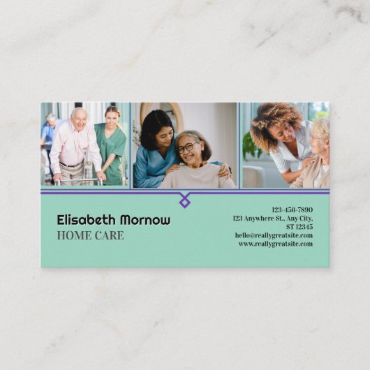 Ouderenzorg Kaart Sjabloon - Caregiver Business Visitekaartje (Voorkant)