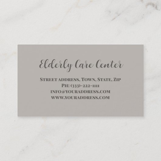 Ouderenzorgcentrum Senior Care Pensioenhuis Visitekaartje (Achterkant)