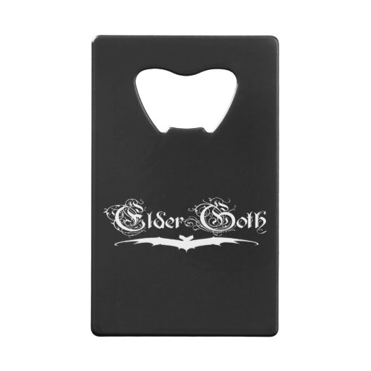 OuderGoth (Witte Tekst) Creditkaart Flessenopener (Voorkant)