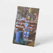 Ouderlandwinkel voetstuk reclamebord met voetstuk (Voorkant)