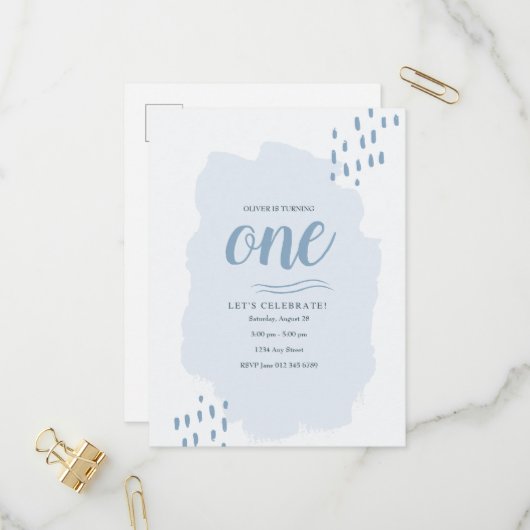 Ouderlijk en eenvoudig om het even welke Leefdagsf Uitnodiging Briefkaart (Voorkant / Achterkant in situ)