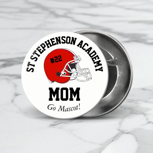 Ouderlijk geprezen Senior Night Football Red Helme Ronde Button 4,0 Cm