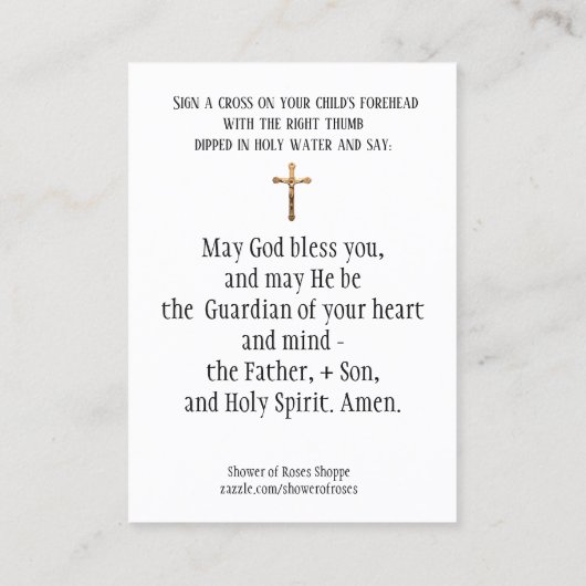 Ouderlijk onderwijs voor hun kinderen Heilige Kaar Visitekaartje (Achterkant)