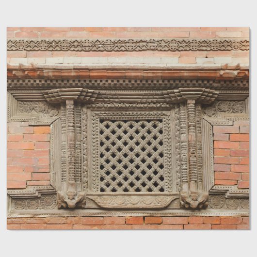 Ouderlijk venster op de Nasal Chowk Courtyard van Cadeaupapier (Vlak)