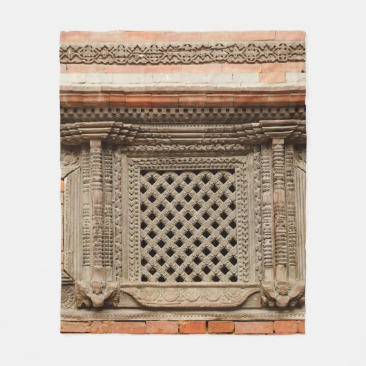 Ouderlijk venster op de Nasal Chowk Courtyard van  Fleece Deken (Voorkant)