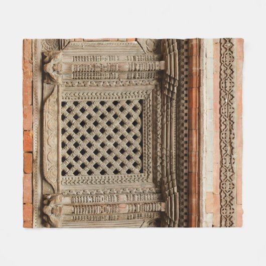 Ouderlijk venster op de Nasal Chowk Courtyard van  Fleece Deken (Voorkant (Horizontaal))