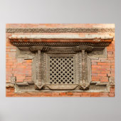 Ouderlijk venster op de Nasal Chowk Courtyard van Poster (Voorkant)