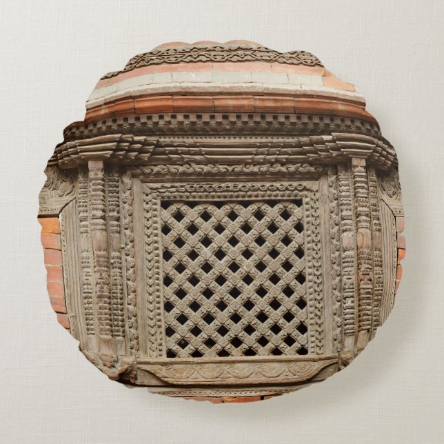 Ouderlijk venster op de Nasal Chowk Courtyard van  Rond Kussen (Voorkant)