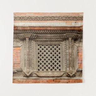 Ouderlijk venster op de Nasal Chowk Courtyard van  Wandkleed