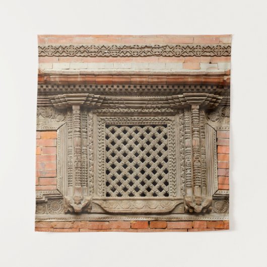 Ouderlijk venster op de Nasal Chowk Courtyard van  Wandkleed (Voorkant)