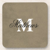 Ouderlijke familienaam & monogrammen bier onderzetter (Voorkant)