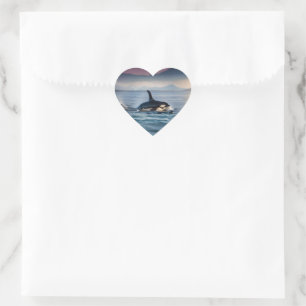 Ouderlijke gelukzaligheid: mummie en Baby orka's i Hart Sticker