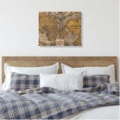 Ouderlijke kaart van de wereld (1531) canvas afdruk (Insitu (Slaapkamer))